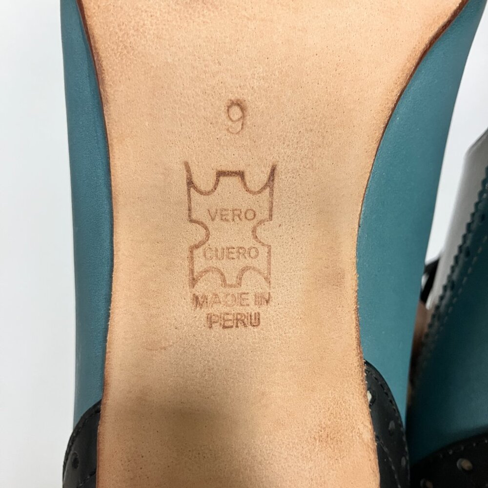 *NEVER WORN* Fluevog 2016 Wonder LYRA Mary Janes, Gray/Blue/Black, Size 9 (TTS). - Picture 12 of 16